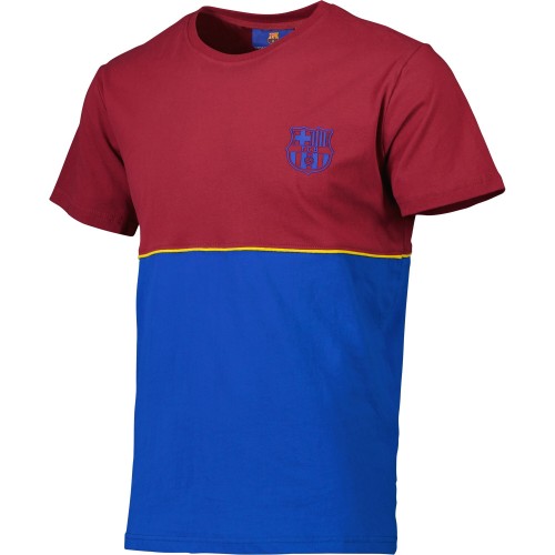 바르셀로나 블록 웨스트 티셔츠 - 버건디/블루
